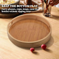 Miniatyrbilde 5 av 5: Rund Serveringsbrett i Bambus Tre for Middagsbrett Te Bar Frokost Matbeholder Håndtak Oppbevaring T