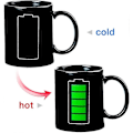 Miniatyrbilde 2 av 5: Magisk Varmeskiftende Kaffekopp - Batterimåler Morsom Kopp, Termometer Sensitiv Porselen Te Kaffekopp