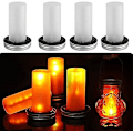 Miniatyrbild 1 av 5: 4-pack LED Solarlampor med Mason Jar-lock - 12 LED - Vattentät - Trädgårdsdekor (burk ingår ej)