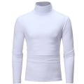 Miniatyrbild 1 av 5: Polo med hög krage för män, enfärgad, smal, elastisk, tunn, pullover, vår, höst, underkläder, polotröja, herrstickad blus, baströja, topp White 1 M