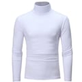 Miniatyrbild 1 av 5: Polo med hög krage för män, enfärgad, smal, elastisk, tunn, pullover, vår, höst, underkläder, polotröja, herrstickad blus, baströja, topp White 1 S