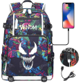 Miniatyrbilde 1 av 4: Venom Fashion Trykt USB Skolebagg for Ungdom (2-108) Color-11