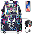 Miniatyrbillede 1 af 4: Venom Fashion Trykt USB Skoletaske til Unge (2-108) Color-11