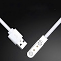Pikkukuva 4 / 5: Yleismallinen USB-laturitelakka 2-nastaiselle magneettiselle kellon latausvirtasovittimelle White 7.62mm