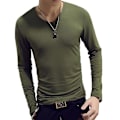 Miniatyrbild 1 av 5: Polo med hög krage för män, enfärgad, smal, elastisk, tunn, pullover, vår, höst, underkläder, polotröja, herrstickad blus, baströja, topp ArmyGreen 2 L