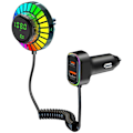 Miniatyrbillede 2 af 5: Bluetooth 5.3 FM-sender biladapter, PD30W & QC3.0 trådløs FM-radiosender til bil med luftventilinstallation
