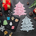 Miniatyrbillede 5 af 5: 6 stk. juletræsform, jule-tema silikone chokoladeform, bageform til limkage