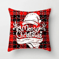 Miniatyrbild 1 av 5: 45x45cm Röd Vit Svart Rutig Jul Kuddfodral God Jul Ornament För Hemmet Jul Nyår 2023 Soffa Bil Kudde Överdrag Burgundy