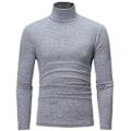 Miniatyrbild 1 av 5: Polo med hög krage för män, enfärgad, smal, elastisk, tunn, pullover, vår, höst, underkläder, polotröja, herrstickad blus, baströja, topp Light Gray 1 L