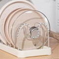 Miniatyrbillede 4 af 5: Gryde- og pandeorganisator til skab, grydelågsholder til køkkenbordplade med justerbar plug-in opdeling