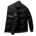 Miniatyrbillede 1 af 5: Vinterjakke til mænd parkajakke herre vindjakke fortykket varm herreparka 010black XXL