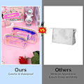 Miniatyrbild 3 av 5: Sminkväska Rese Kosmetikväska: Transparent Sminkborste Organiserare Pennfodral för Flickor Kvinnor Tonåringar - Små Toalettväskor Set Söt Plånbok Holografisk Plas