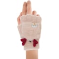 Miniatyrbilde 3 av 5: Flip Plush Hansker for Kvinner Faux Fur Halvfingerhansker Fingerløse Hansker Votter Utendørs Håndbeskyttelse For Barn Jenter (beige)