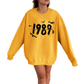 Miniatyrbillede 1 af 2: Taylor Swift sanger Taylor Swift 2D fløjlsprintet dame sweatshirt med rund hals yellow M