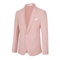 Miniatyrbillede 5 af 5: Herre Slim Fit Business Casual Blazerjakke med én Knap Pink 1 XL