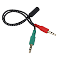 Miniatyrbillede 2 af 5: Hovedtelefon Splitter til Computer, Øretelefon Adapter til PC Lyd & Mikrofon, 3.5mm Hun til .5mm Han