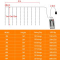 Miniatyrbilde 5 av 5: LED Gardin Istapp Lys Jul Lysdekorasjon 3m Fjernkontroll USB Bryllupsgirlander for Soverom Party Hjem 6x3M Warm White