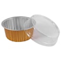Miniatyrbilde 2 av 5: 100 stk. engangs bakeformer i aluminiumsfolie, Creme Brulee dessert, ovale cupcakeformer med lokk