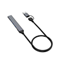 Miniatyrbild 2 av 5: 2 i 1 (USB-C+USB-A) 4 Port Hub USB 2.0X3+USB 3.0X1 5Gbps Snabb Överföring Slim Mini USB3.0 Hub USB