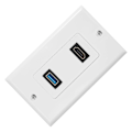 Pikkukuva 2 / 5: 1x 2-portinen HDMI+USB 3.0 -seinäpaneelin pistorasia, valkoinen