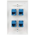 Miniatyrbilde 2 av 5: Ethernet Veggkontakt 4 Port Veggplate Hunn-Hunn Kompatibel med for Cat7/6/6E/5/5E Ethernet Dev