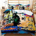 Miniatyrbild 1 av 2: Hip Hop-serie Täcke Örngott Hemtextil Tredelat Set Q B 228*228three-piece set