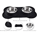 Miniatyrbillede 2 af 4: Anti-spild Skridsikre Silikone Pads + Madskåle, Egnet Til Fodring Af Små, Mellemstore Og Store Hunde Og Katte Hvalpe (sort)