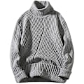 Miniatyrbild 3 av 5: Höst Vinter Herr Polotröjor Pullovrar Enfärgad Långärmad Slim Fit Ungdom Stickad Casual Pullover Tröja Herr