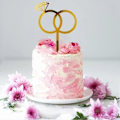 Miniatyrbillede 3 af 4: Bryllupskagepynt Ringe Kagepynt Til Valentinsdag Forlovelse Polterabend Bryllupsfest Kagedekoration