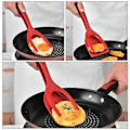 Miniatyrbild 1 av 5: Röd 2-delad Non-Stick Spatel, 2 i 1 Kökstång och Spatel med Non-Stick Beläggning, 2 i 1 Äggstek Spatel Non-Stick Roterande Grillad San