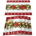 Pikkukuva 3 / 5: Luonnonmukainen juutti säkkikangas joulutähti kukka painettu pöytätabletti alusta kangas kahvi tee tabletit kuppi lasinalunen liina keittiöön 8 6pcs 32x45cm