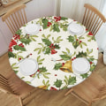 Miniatyrbild 1 av 5: Julduk Helleborusblommor Julstjärna Röda Bär Julbordsduk Dekorativ för Julhelg Hemfest Bröllop Style 7 Suitable 160cm table