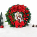 Miniatyrbillede 4 af 5: Dørkrans med lys Dørkranse til døre Julepynt Rødt Jesus-mønster Blomsterguirlande Juledekorationer 2023 Red Lamp 30CM
