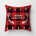 Miniatyrbillede 3 af 5: 45x45cm Rød Hvid Sort Gitter Jule Pudebetræk Glædelig Jul Ornamenter Til Hjemmet Xmas Nytår 2023 Sofa Bil Hyndebetræk multi