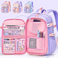 Miniatyrbild 2 av 5: Grundskola Skolväska Flickor Skolväska Lätt Barnryggsäck Kawaii Vattentät Skolväska Pink large