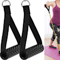 Miniatyrbild 1 av 4: Repdrag Fitnessgrepp 2 Delar Silikongrepp Med Solid Abs-kärna Repgrepp Dragmotståndsband Tillbehör Ersättning Träning Svart Push Grip F