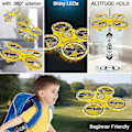 Miniatyrbillede 3 af 4: Mini Drone til børn, gestusstyret drone, håndbetjente droner med sensor, indendørs drone til børn, lille RC quadcopter, 360 flips, med LED-lys - Yvan