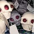 Miniatyrbillede 2 af 5: Skull Monster Gotisk Fidget Legetøj, Poppende Øjne Klemme Legetøj, F White 1pcs