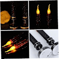 Miniatyrbild 5 av 5: Elektronisk Ljuslykta Plast Lång Ljuslykta Flamlös Flimrande Värmeljus För Halloweenfest Heminredning Halloweendekoration Svart 2st