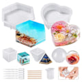 Miniatyrbillede 4 af 5: Silikoneforme Sæt i Resin, Silikoneforme til Epoxy Resin, Blomsterkonservering, Inklusive Hexagon