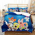 Miniatyrbild 1 av 2: Spongebob Squarepants Serie Tryckt Påslakan Tvådelat Set Tredelat Barnrum Dekorativt Påslakan W style 2 173*218three-piecesuit