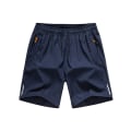 Pikkukuva 3 / 3: Miesten rennot rantashortsit, jääsilkkiä, viileät, hengittävät, joustavat, slim fit, nopeasti kuivuvat, suuri koko Black XL