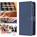 Miniatyrbillede 5 af 5: BF Style-19 Kompatibel Med Oppo A74 / A93 / A54 5G Lynlåslomme PU Læder Telefon Etui Wallet Stand Cover Blue