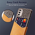 Miniatyrbillede 2 af 4: Kortholder Design Stof + PC + PU Læder Bagcover Stødsikkert Etui Kompatibelt til Motorola Moto G31 / G41 Orange