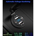 Miniatyrbillede 3 af 5: 12V USB-udtag, vandtæt 12V/24V 24W 4.8A dobbelt USB-oplader stik strømudtag adapter med LED V