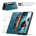 Miniatyrbillede 4 af 5: AUTSPACE A01 Serie Kompatibel Med Samsung Galaxy A52 4G/5G/A52s 5G PU Læder Etui RFID Wallet Flip Stand Cover Blue