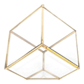 Miniatyrbild 1 av 5: Guld Geometrisk Glas Planteringskärl Suckulent Växtbehållare Konstgjord Blomlåda Dekoration