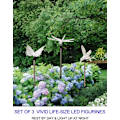 Pikkukuva 3 / 5: 3 LED-väriä vaihtavan aurinkokennovalon setti ulkokäyttöön - Puutarhahahmot (kolibri, perhonen, sudenkorento) - LED-puutarhavalot puutarhakoriste - Piha