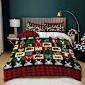 Miniatyrbillede 1 af 2: Jule Elk Julemand 3D Printet Sengesæt Dynebetræk Quilt Betræk Pudebetræk Børne Gave Farve 9 AU DOUBLE 180x210cm