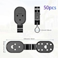 Miniatyrbillede 5 af 5: 50 Stk. Skyggenet Plastik Clips Ellipse Plastik Sorte Clips til, Havenet, Anti Fuglenet